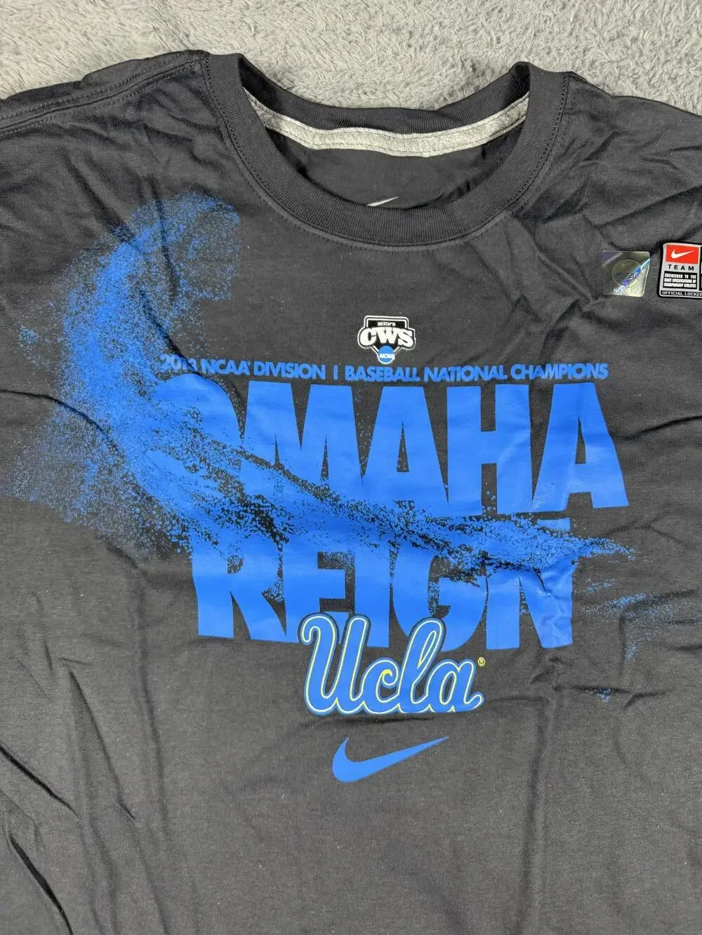 UCLA Bruins Shirt Mens 2XL Gray NCAA Baseball Nike Omaha Reign CWS Graphic Tee